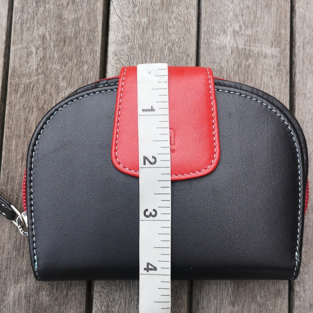 Women's Black and Red Leather Wallet - Picture 12 of 12
